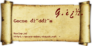 Gecse Ádám névjegykártya